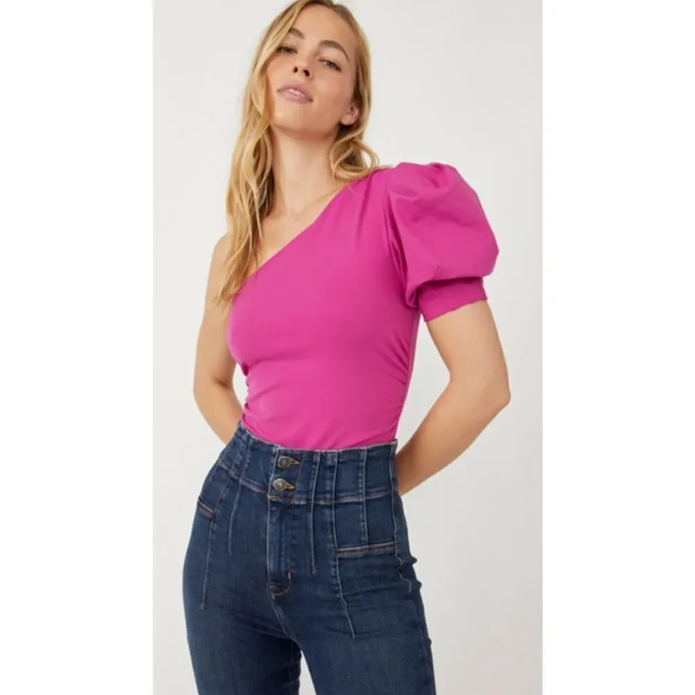 NWT Free People | Somethin Bout You Bodysuit in Bright Pink , Large $70 A2